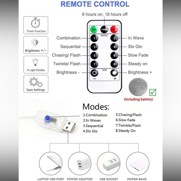 Fairy light w smart controls curtain lights string light warm light - Picture 8 of 12